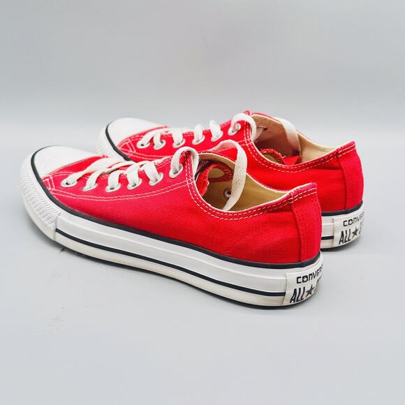 Converse Shoes Womens 6.5 Red Canvas Chuck Taylor All Star Low Top Sneakers - Picture 6 of 12